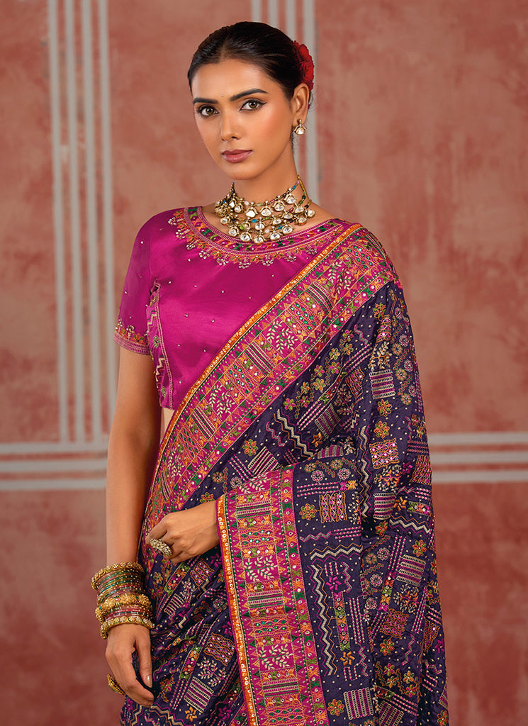 Buy Purple And Pink Saree In Germany