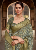 Olive Green Silk Saree