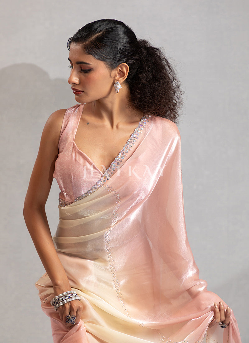 Buy Peach Sarees Online at Hatkay