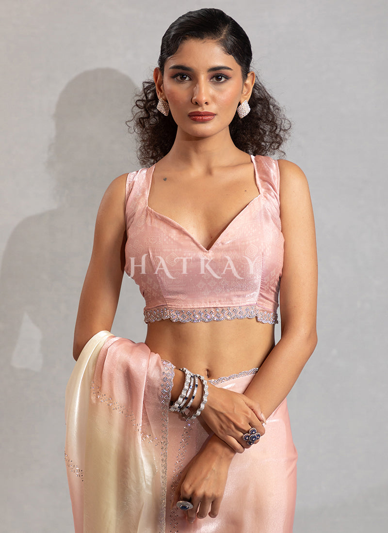 Buy Beautiful Peach Sarees for Festival