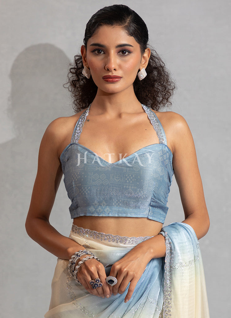 Buy Beautiful Blue Sarees for Engagement