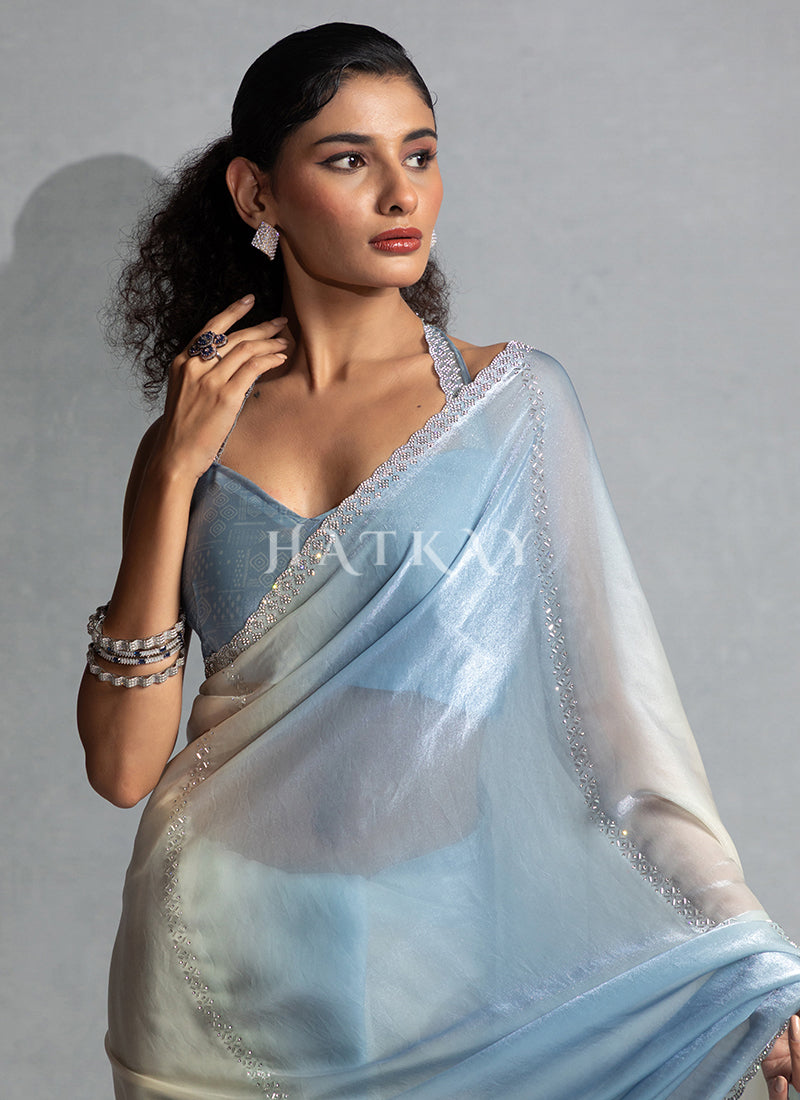 Buy Blue Sarees Online at Hatkay