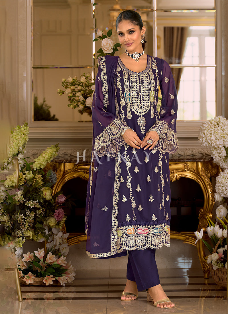 Violet Straight Cut Suit