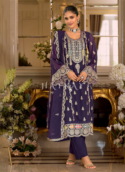 Violet Straight Cut Suit