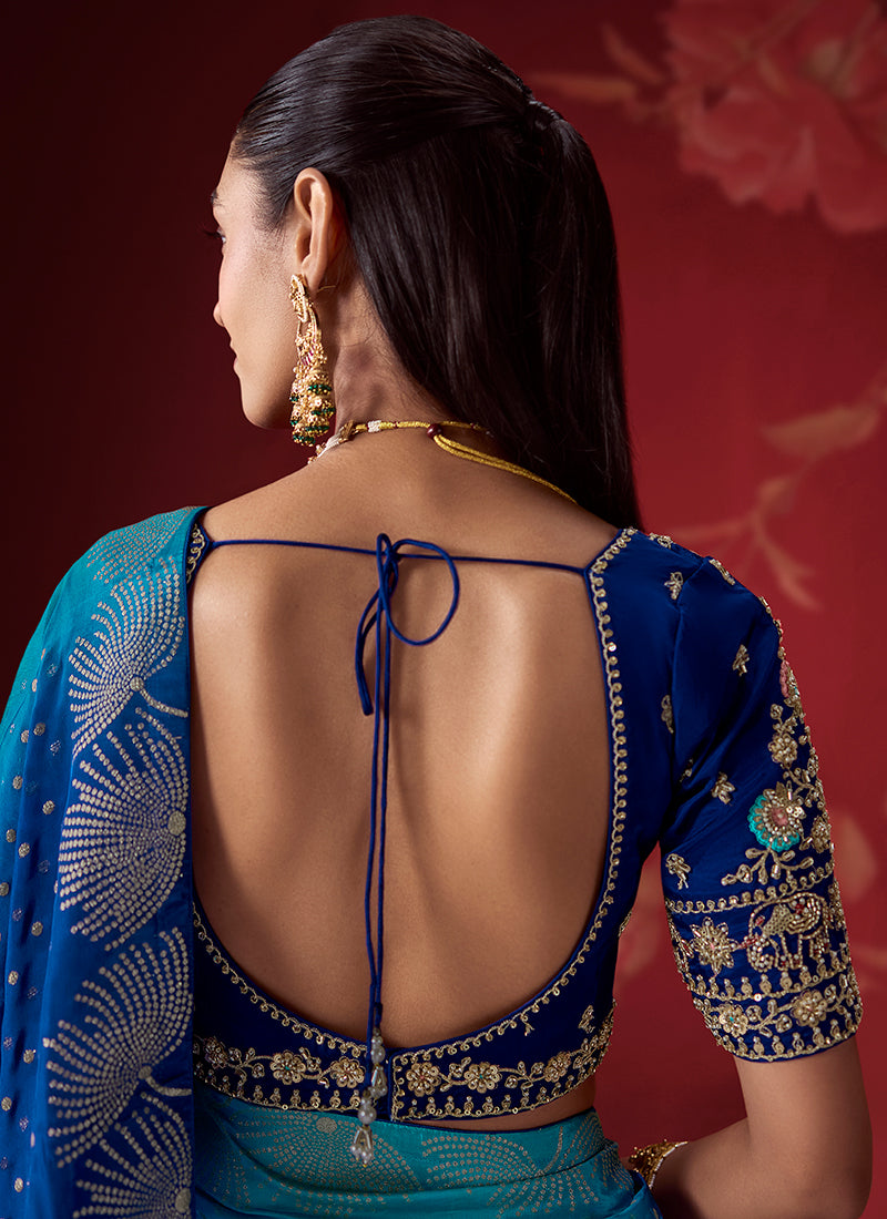 Buy Royal Blue Silk Saree In Australia
