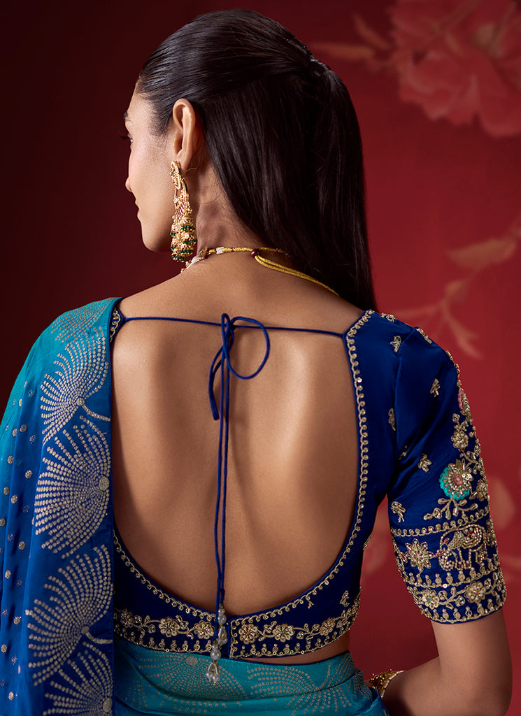 Buy Royal Blue Silk Saree In Australia