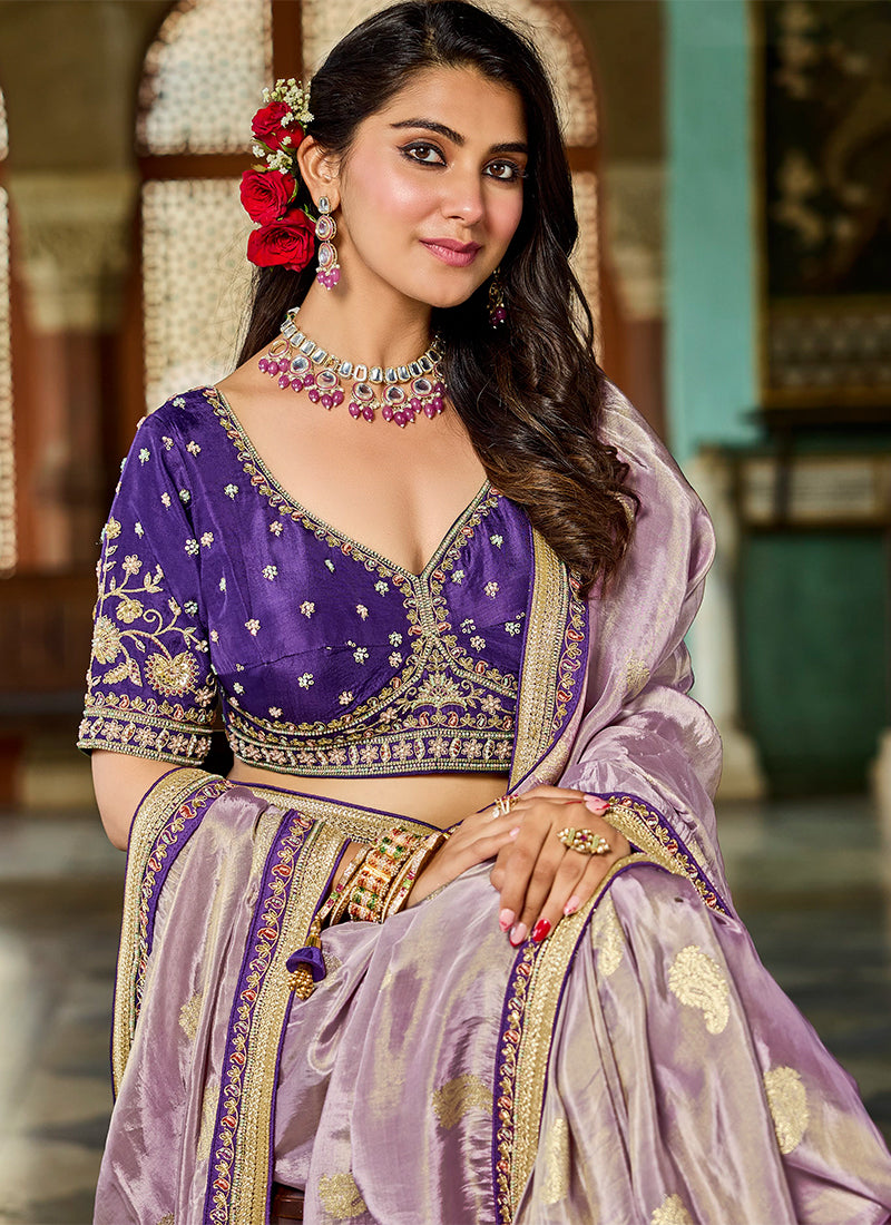 Shop Purple Traditional Saree Online