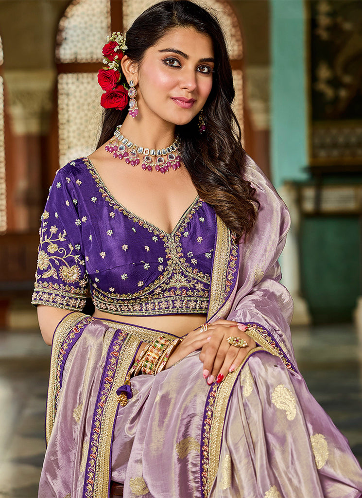 Shop Purple Traditional Saree Online