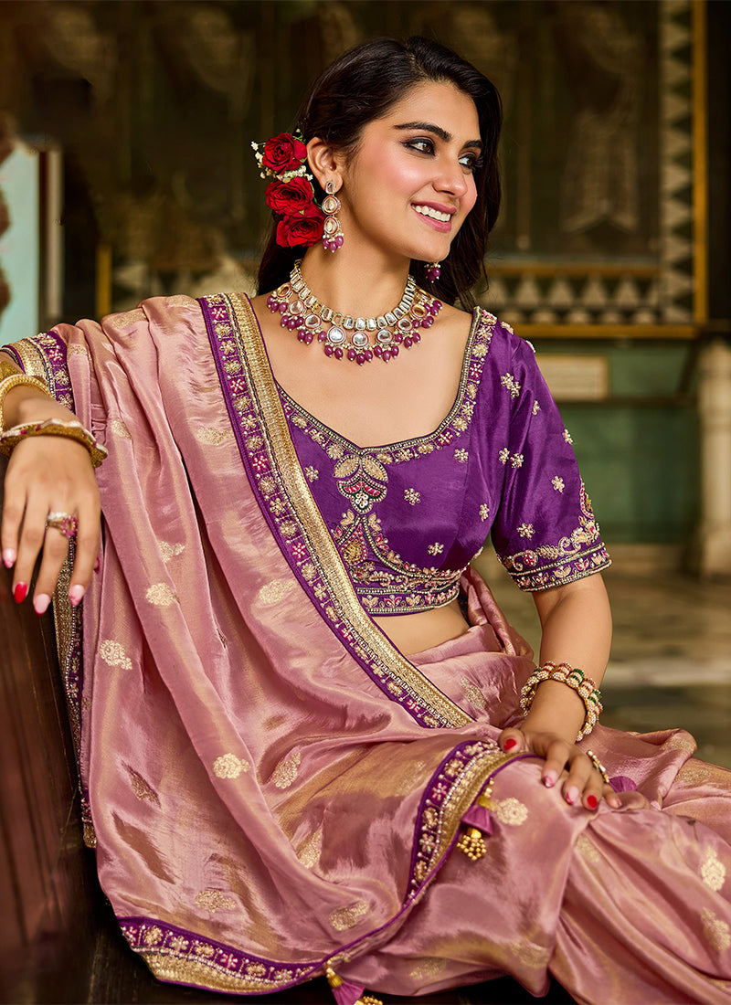 Buy Teal And Pink Traditional Saree In UK