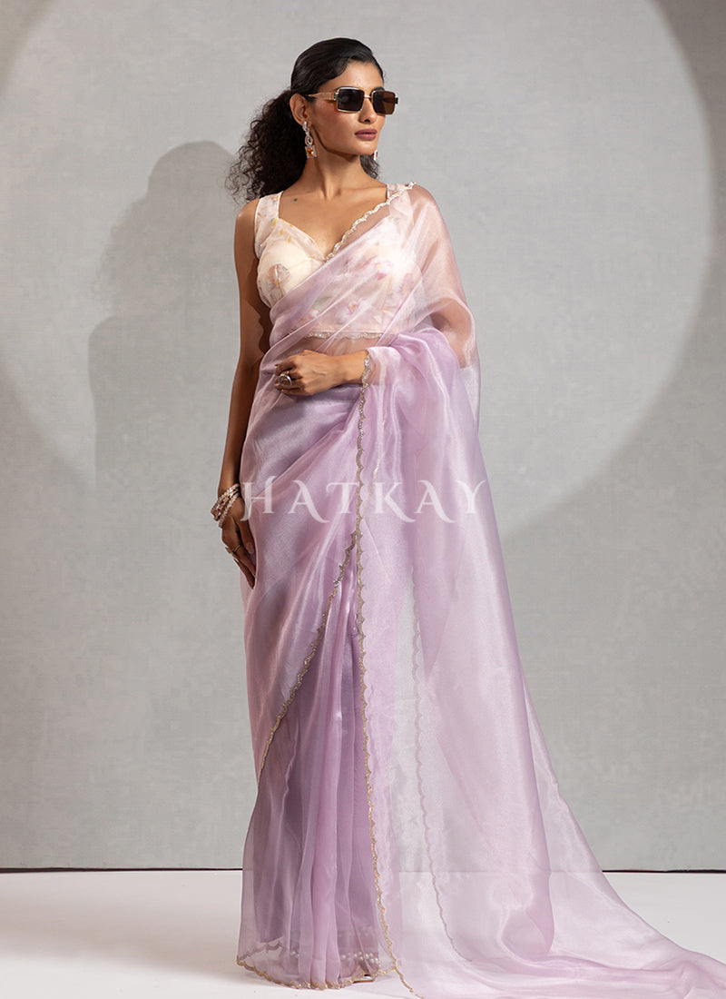 Buy Purple Silk Saree In USA