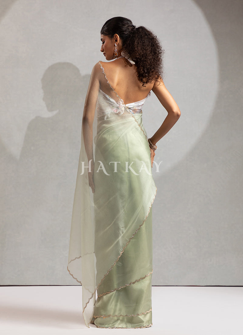 Shop Traditional Mint Green Saree At Hatkay
