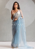 Buy Sky Blue Silk Saree In UAE