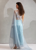 Shop Elegant Sky Blue Saree In USA