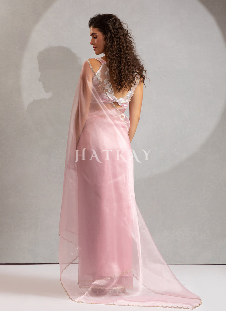 Shop Elegant Light Pink Silk Saree 