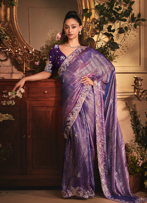 Buy Violet Silk Sarees For Women Online