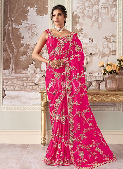 Magenta Pink Wedding Sari