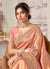 Buy Traditional Soft Peach Embroidery Wedding Saree And Blouse In Canada