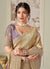 Buy Beige Lavender Wedding Saree And Blouse For Reception In Canada