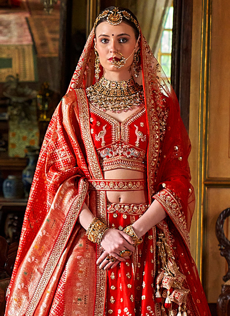 Shop Red Bridal Lahenda Choli Online