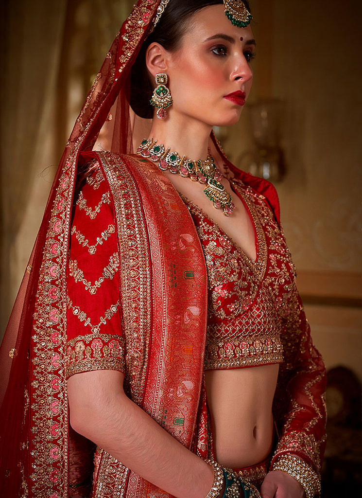 Shop Bridal Red Bridal Lahenda Choli In UK