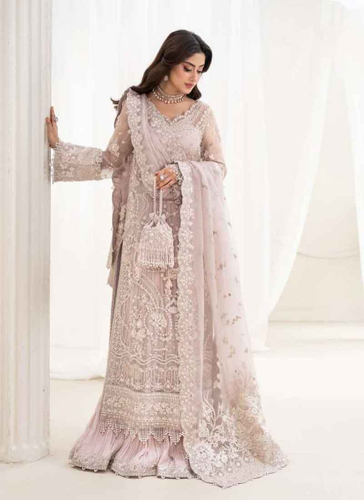 Blush Pink Embellished Organza Wedding Lehenga
