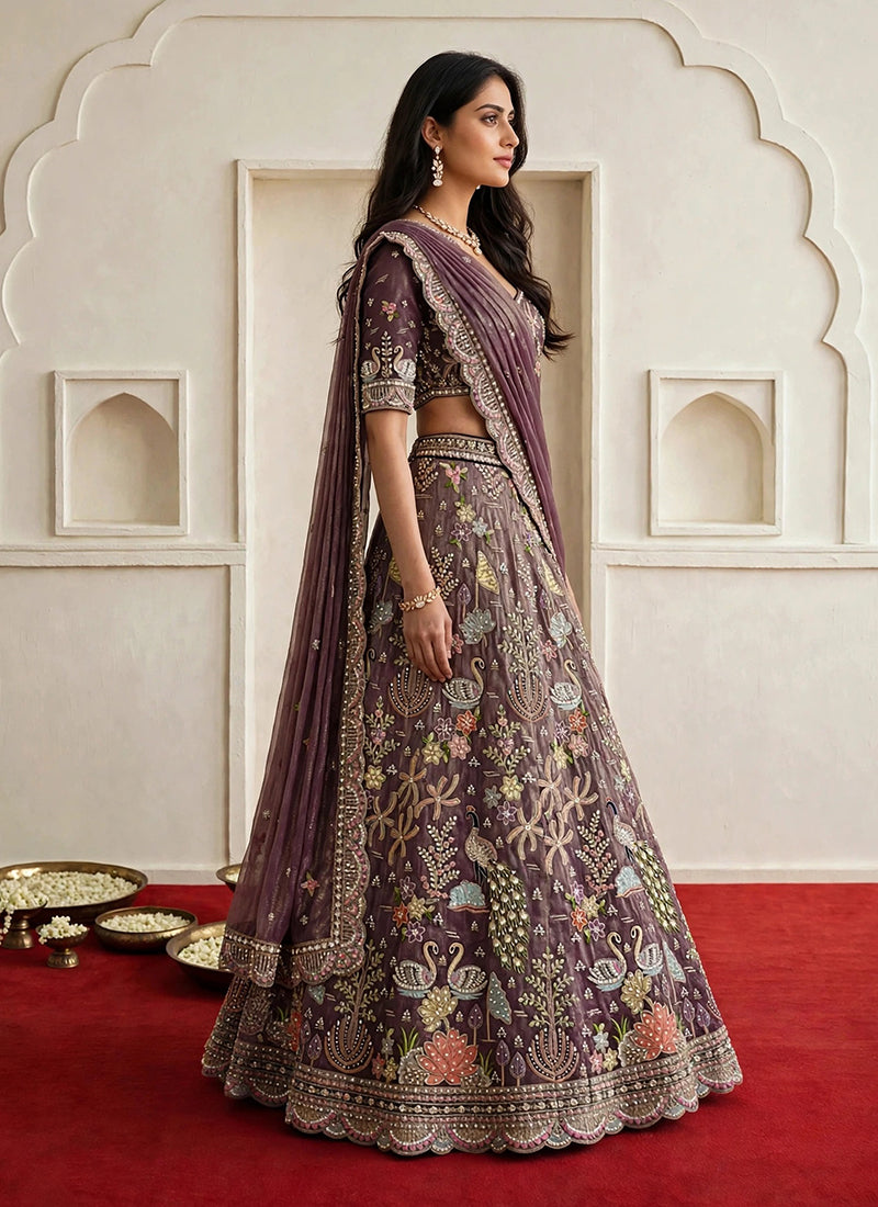 Shop Mauve Lehenga Choli In UAE
