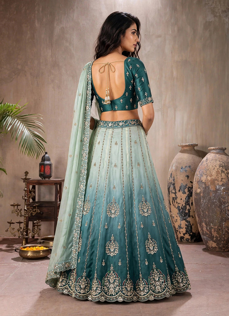 Buy Teal Blue Lehenga Choli USA