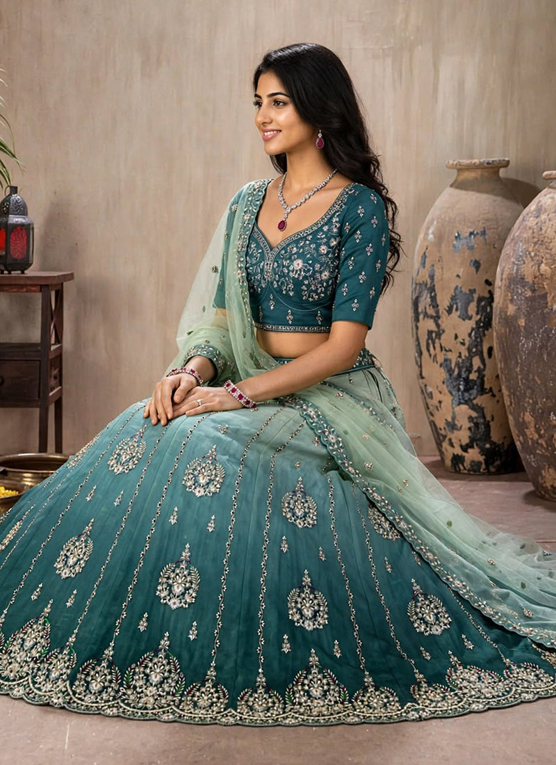 Shop Teal Blue Lehenga Choli UK