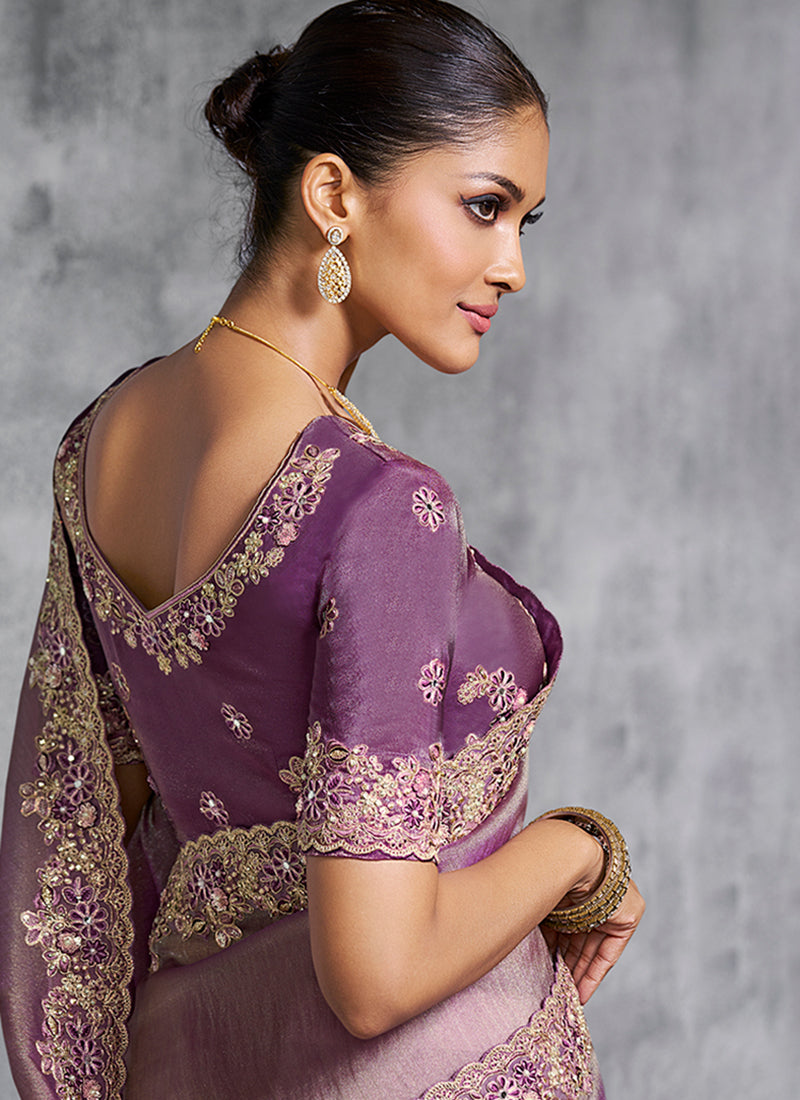 Shop Purple Wedding Saree In UAE