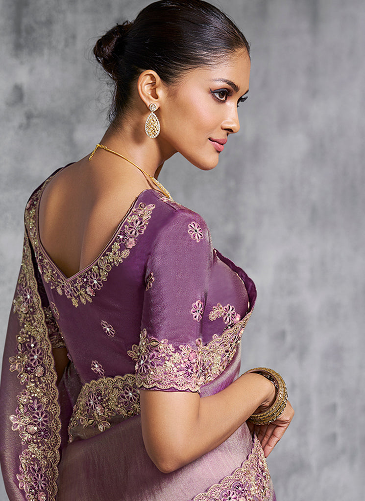 Shop Purple Wedding Saree In UAE