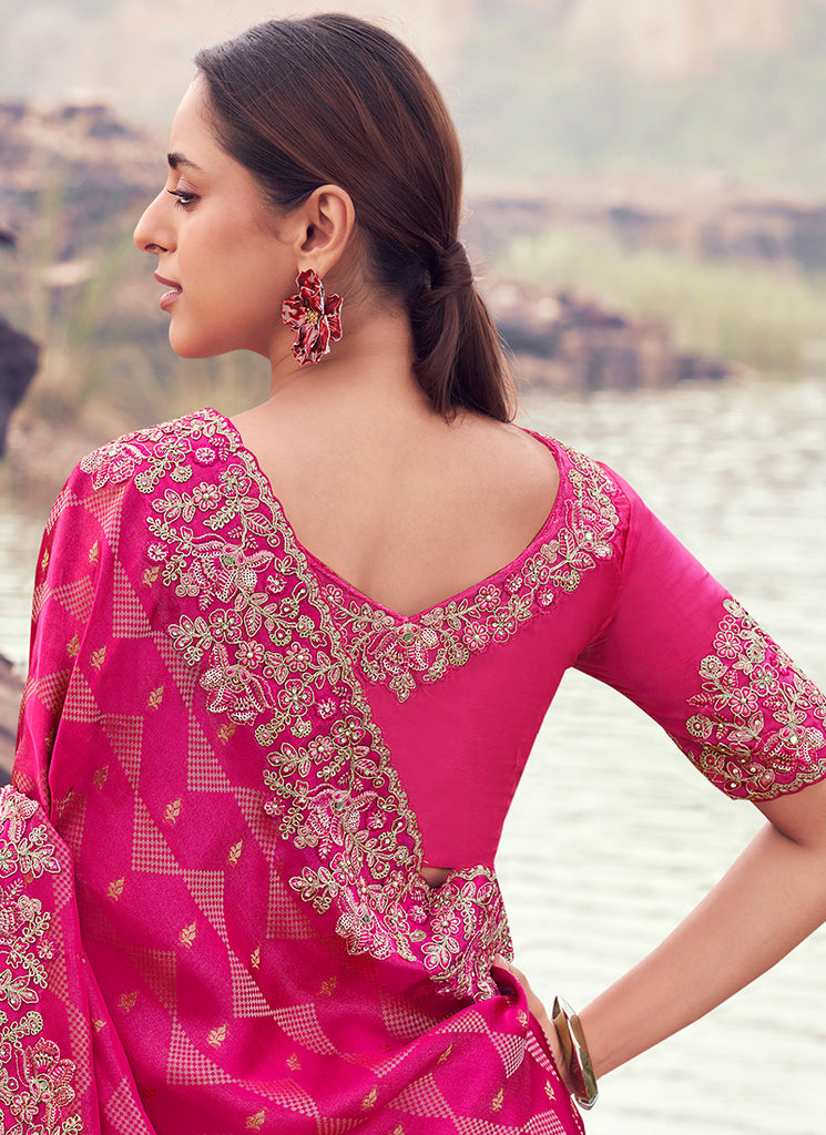 Shop Magenta Pink Bollywood Saree Online