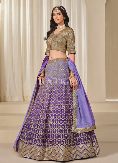 Purple Wedding Lehenga Choli