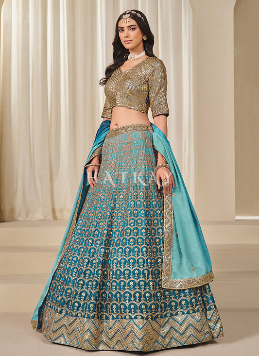 Blue Wedding Lehenga Choli