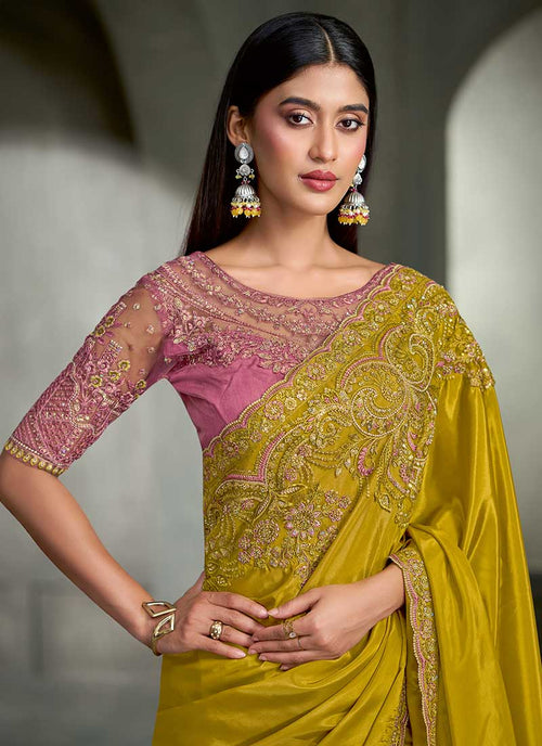 Shop Yellow Wedding Saree In UK