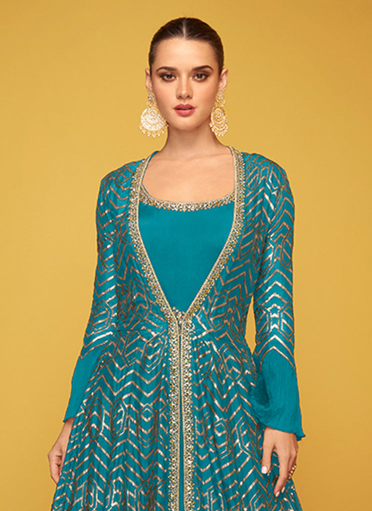 Buy Jacket Style Anarkali Gown In Canada