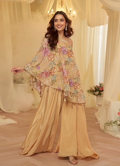 Butter Yellow Multi Embroidered Palazzo Co-Ord Set