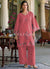 Pink Thread Embroidery Silk Co-Ord Set