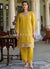 Yellow Multi Thread Embroidery Silk Co-Ord Set