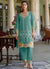 Teal Blue Multi Thread Embroidery Silk Co-Ord Set