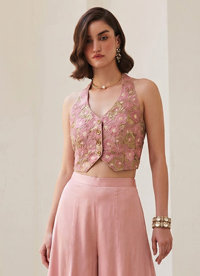 Blush Pink Indo-Western Palazzo Set