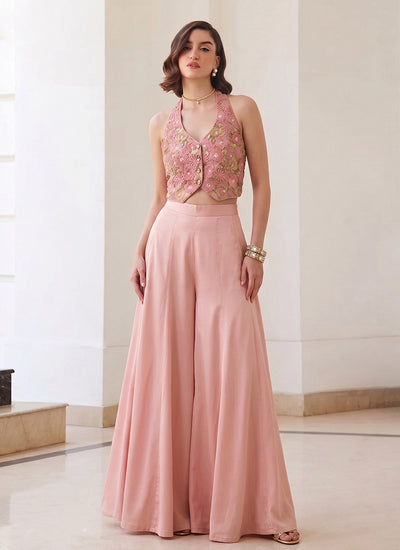Blush Pink Indo-Western Palazzo Set