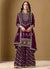 Deep Wine Embroidered Gharara Suit