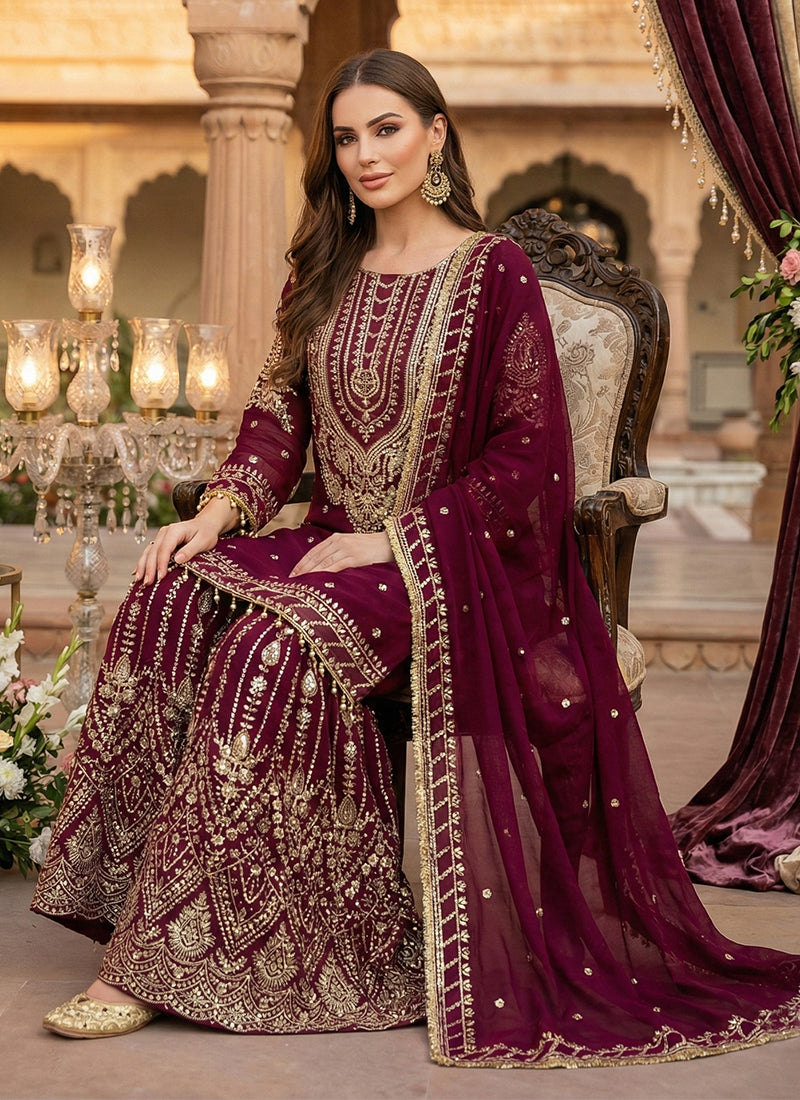Buy Gharara Style Suit In USA