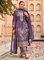 Purple Floral Embroidery Pakistani Suit