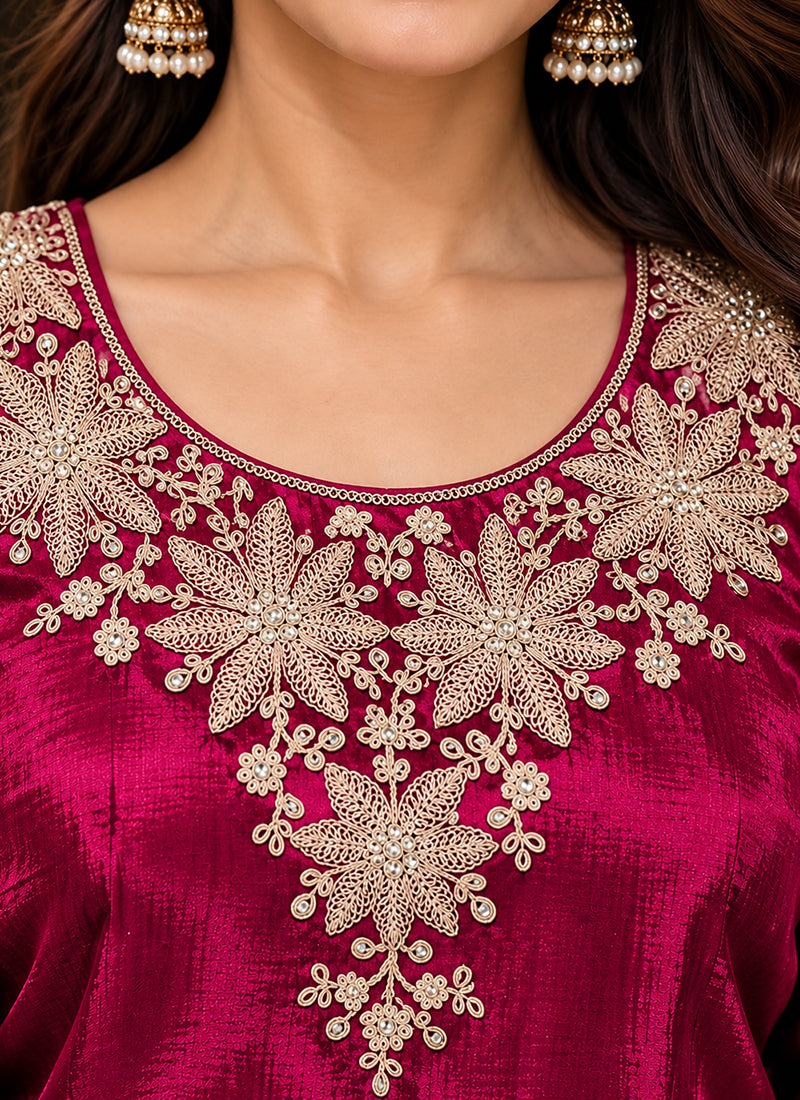 Shop Magenta Festive Lehenga Kurti Set In UK