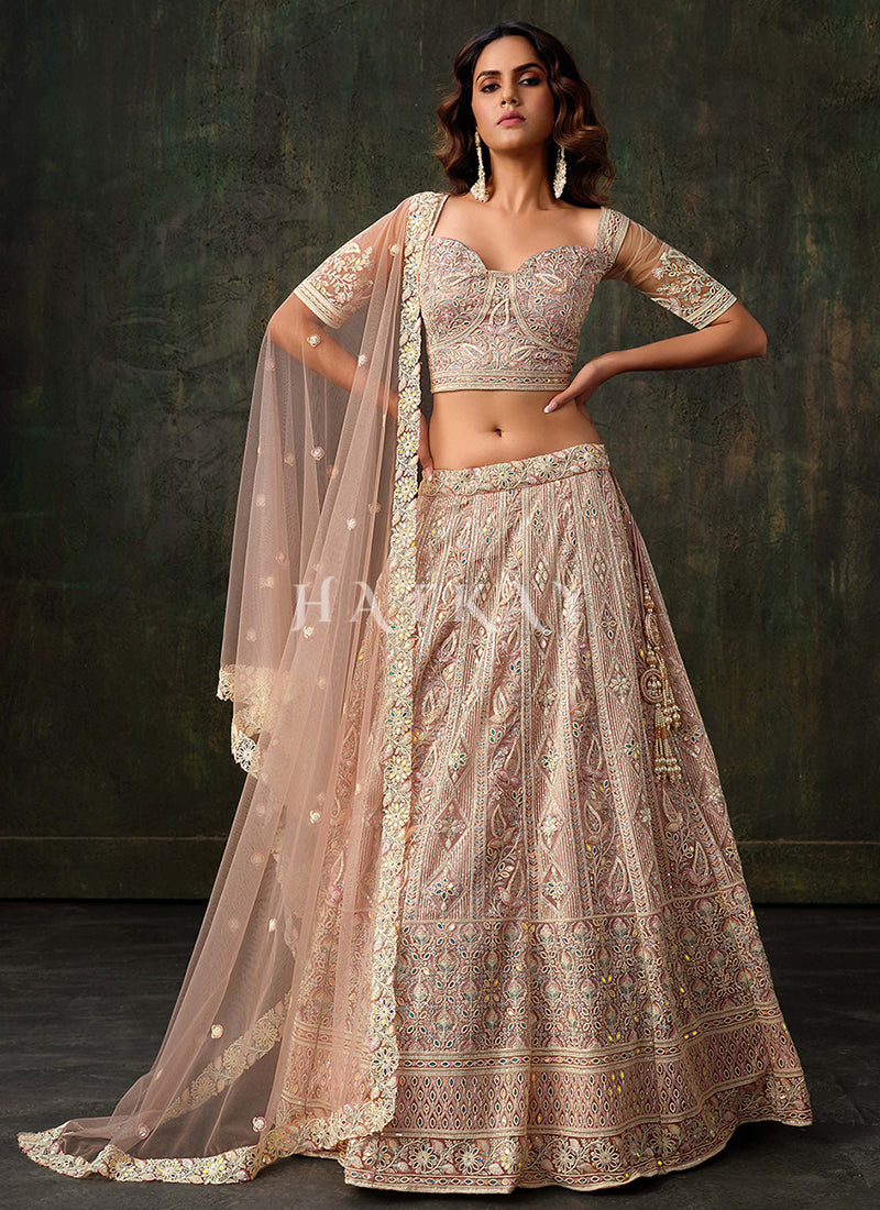 Baby Pink Multi Embroidery Lehenga Choli