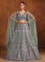 Mist Blue Mirror Embroidery Lehenga Choli