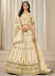 Cream Embroidery Wedding Lehenga Choli