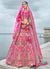 Pink And Teal Traditional Embroidery Bridal Lehenga Choli