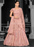 Peach Sequins Embroidery Bridal Lehenga Choli